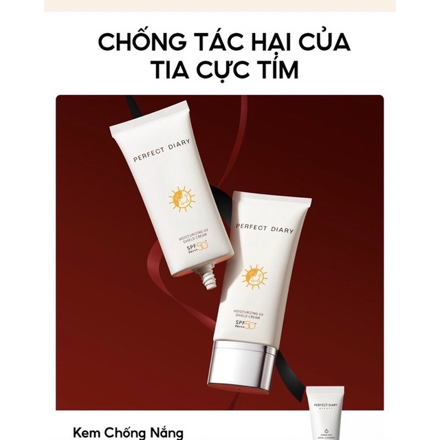 Kem chống nắng dưỡng trắng cấp ẩm cho da PERFECT DIARY SPF50+ bảo vệ khỏi tia UV PA+++