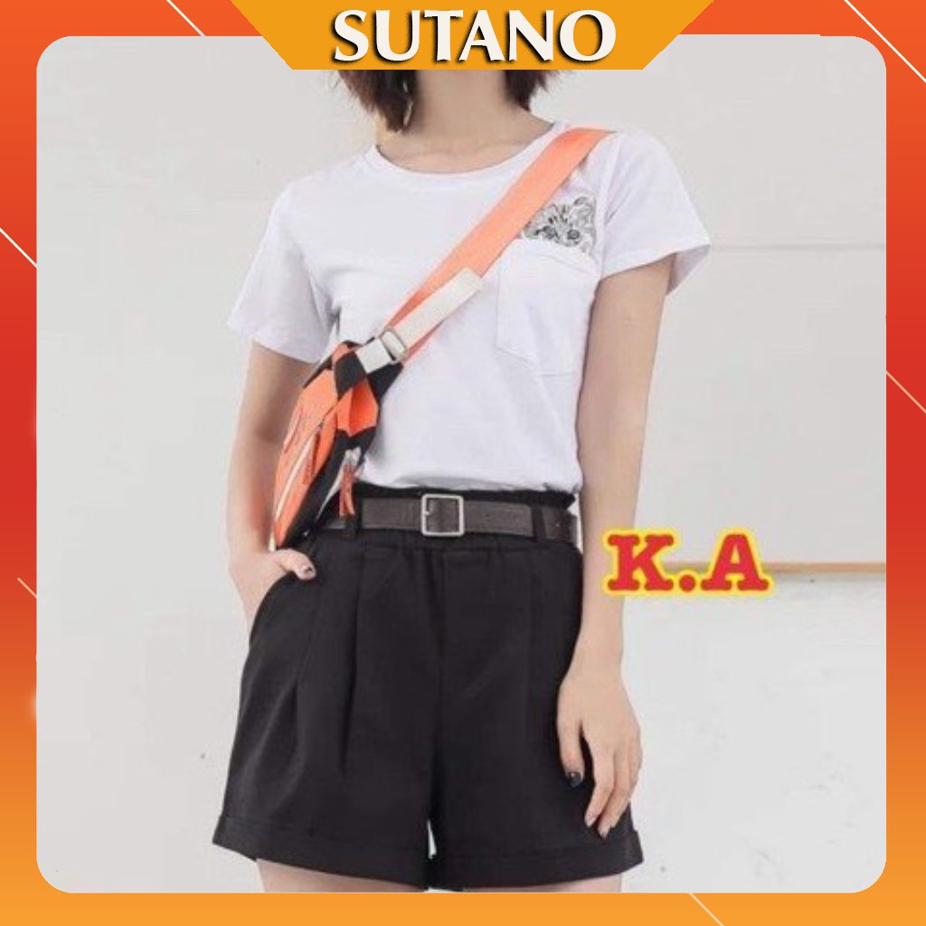 QUẦN SHORT NỮ CẠP CAO KAKI SIÊU HOT SIZE <50KG Q382 SUTANO