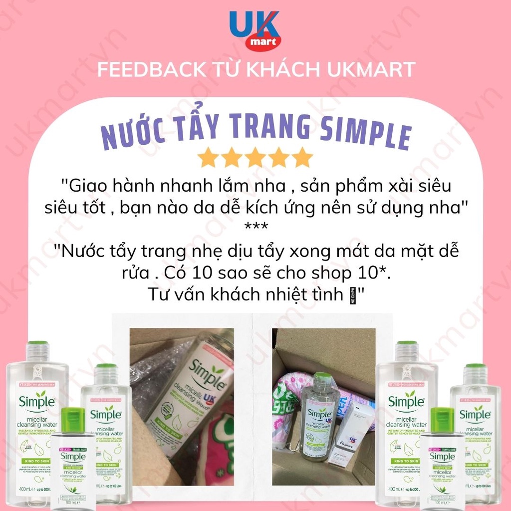 Nước Tẩy Trang Simple Micellar Cleansing Water