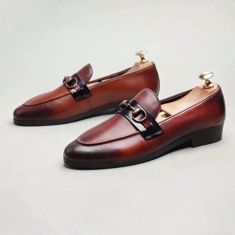 Giày lười nam cao cấp kiểu dáng Horsebit Loafer da bò thật bh 12 tháng - Mã T28