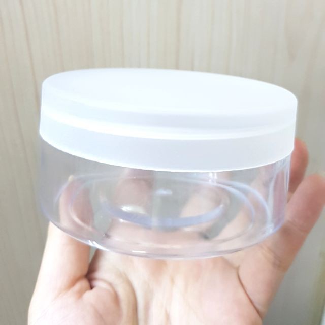 SET 10 HŨ NHỰA MICA NẮP VẶN TRẮNG 200ml(ko có nắp lót)