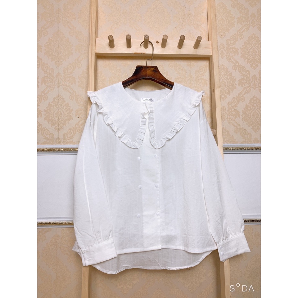 áo babydoll trắng tiểu thư cổ bèo ullzang hàng QC A 290 | BigBuy360 - bigbuy360.vn