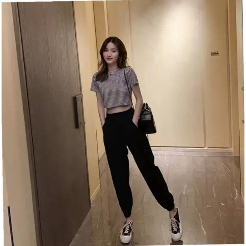 Quần nỉ Bom uniex-Jogger trơn cạp chun