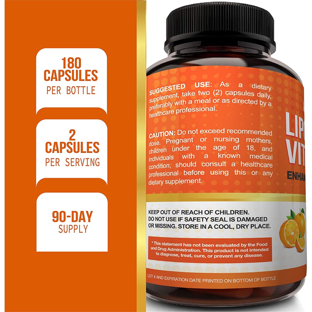 NutriFlair Liposomal Vitamin C 1600mg 180 viên date 07.2026