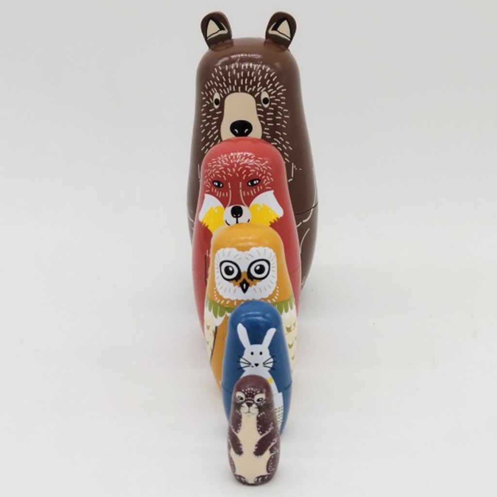 Wis| Bộ 5 Búp Bê Nga Matryoshka Hình Thú Dễ Thương