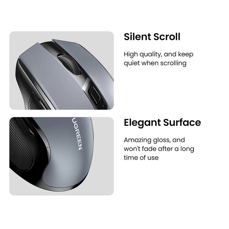 Chuột không dây 2.4G Silent Click 4000 DPI cao cấp Ugreen 90545 (CHUỘT CHUYÊN GAMES) - Hàng chính hãng