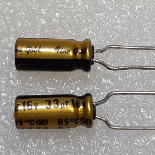 Tụ điện Nichicon FG (Vàng mịn) 33uf 16v