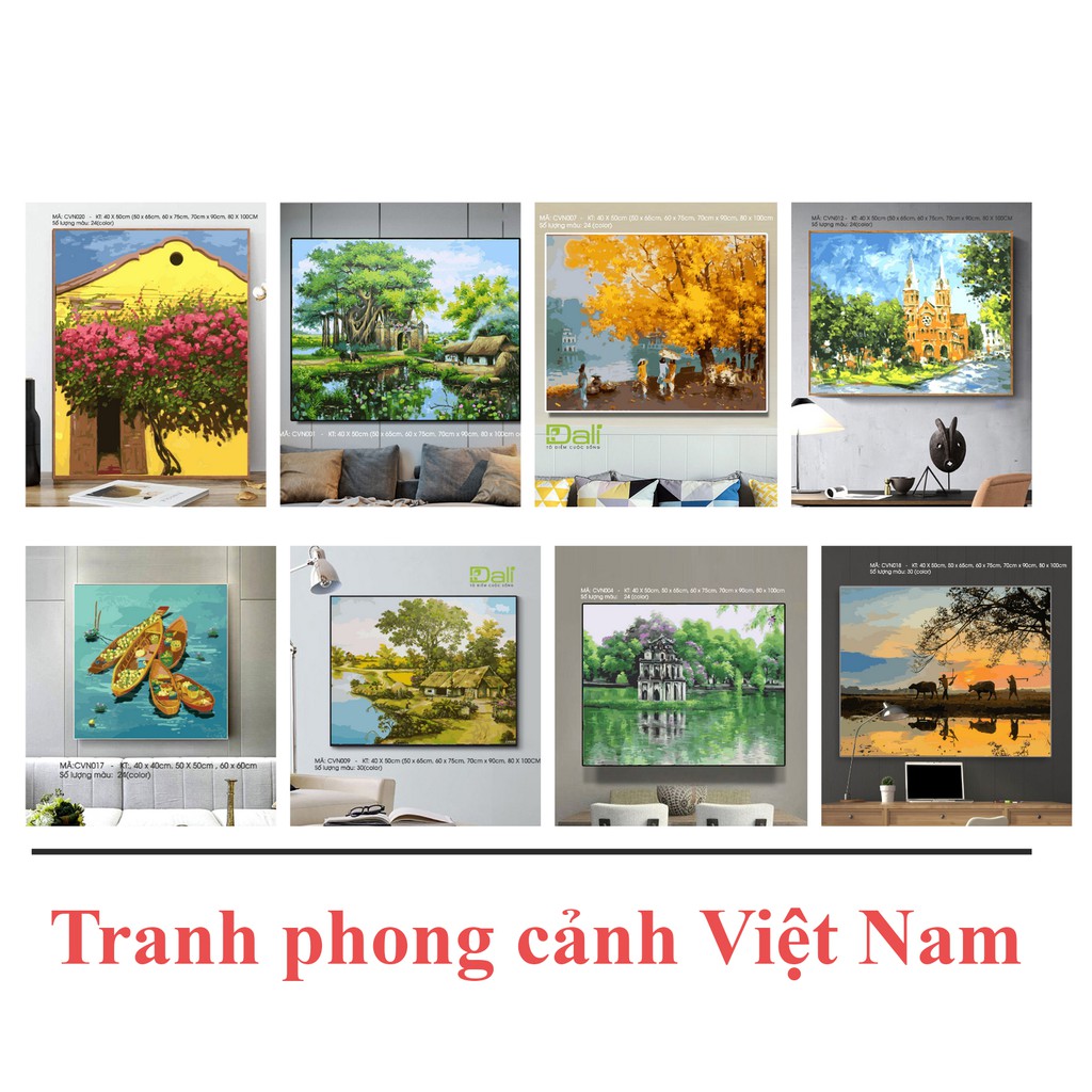 Tranh Tô Màu Số Hóa Phong Cảnh Việt Nam Yên Bình - Tranh Sơn Dầu Số Hóa  Phong Cảnh | Shopee Việt Nam