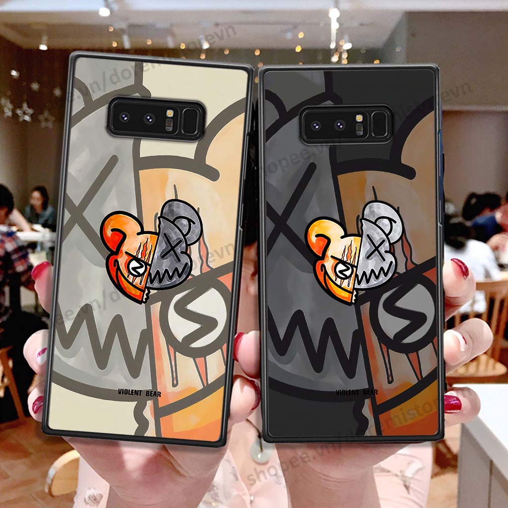 Ốp lưng Samsung Note 8 hình kaws, kith, bear brick nổi 3D phong cách độc đáo