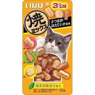 bánh thưởng cho mèo Inaba soft bits mix 25gr