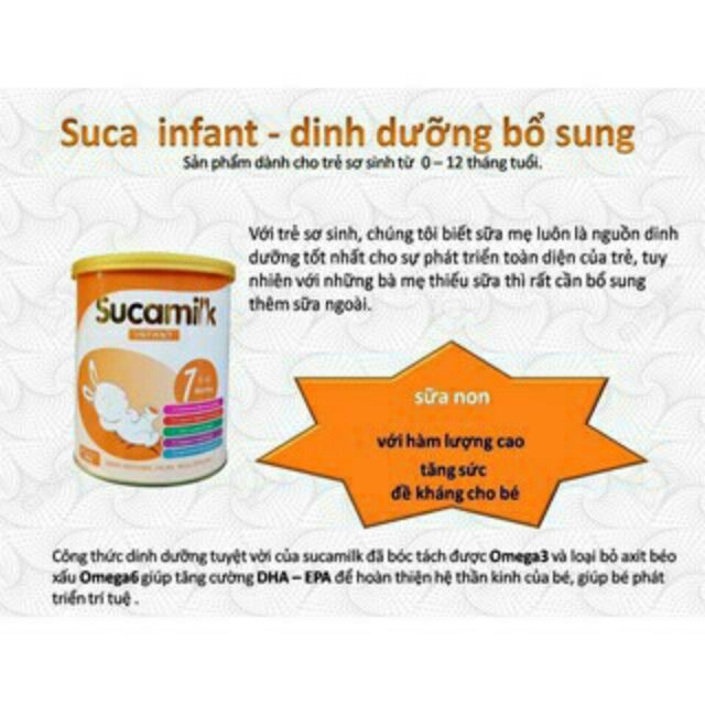 Sữa SUCAMILK INFANT_CUNG CẤP DƯỠNG CHẤT TỐI ƯU CHO BÉ HỘP 400G