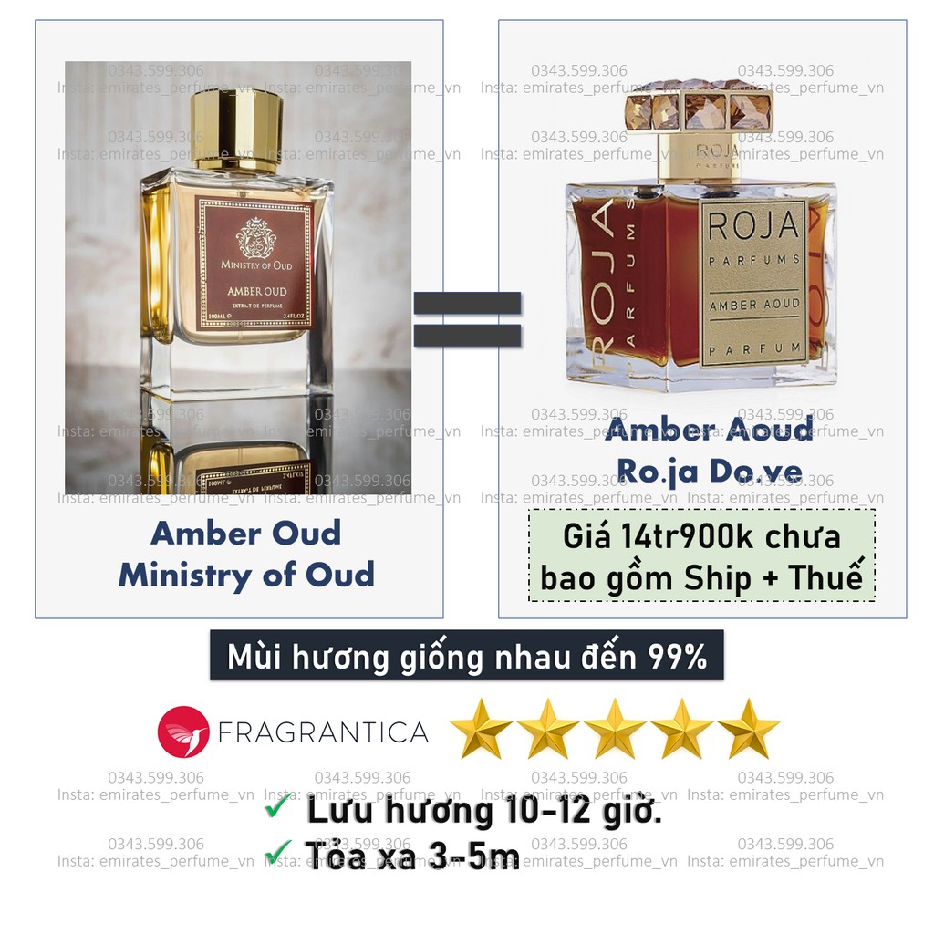 Nước hoa chính hãng Amber Oud 100ml EDP (Ministry of Oud - Made in UAE)