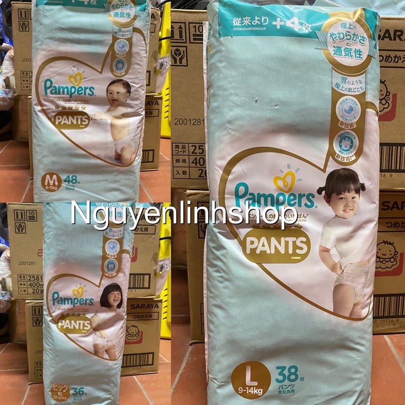 Tã Quần/Dán Pamper Nhật chuẩn sz và + miếng: S60-M48-44, L34...