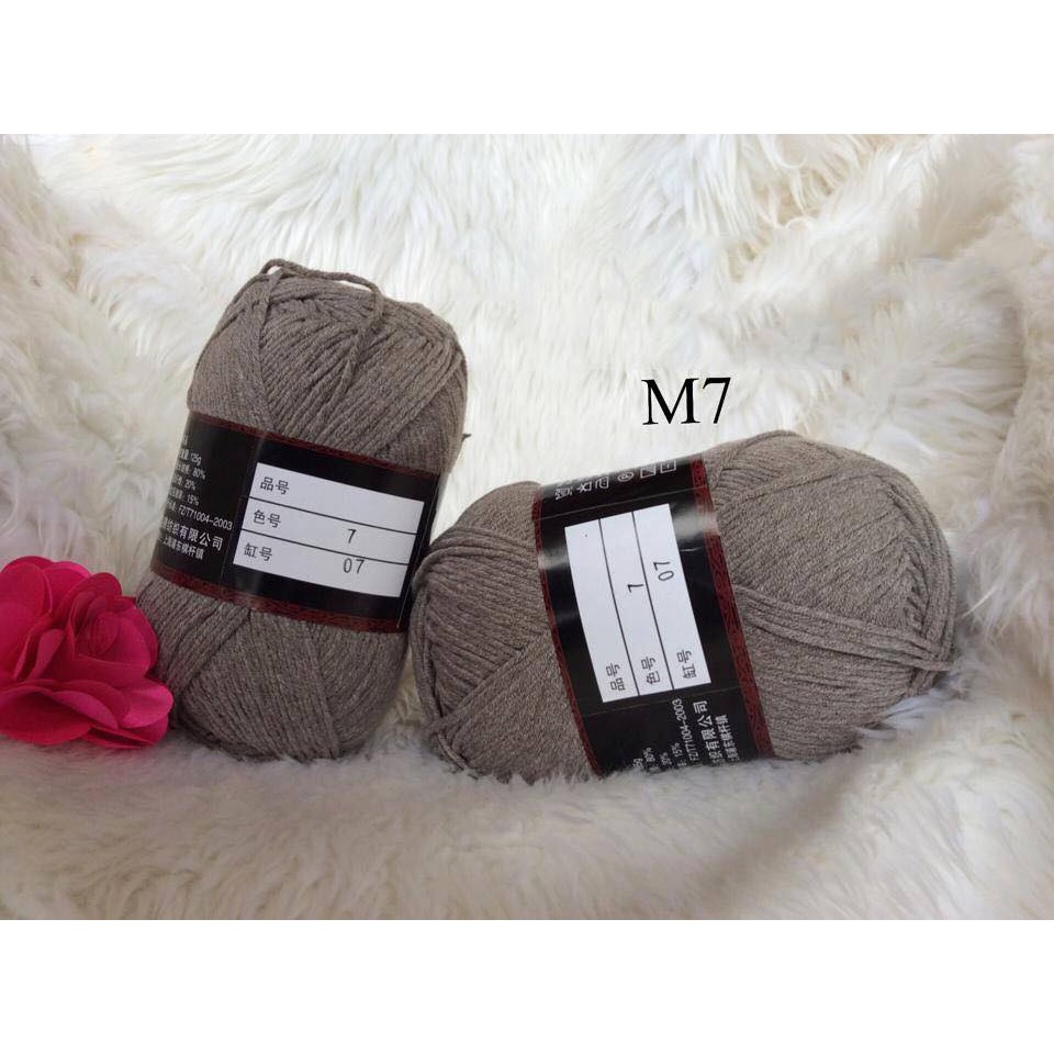 Len milk 125gr đan móc thú bông, khăn, mũ, áo...