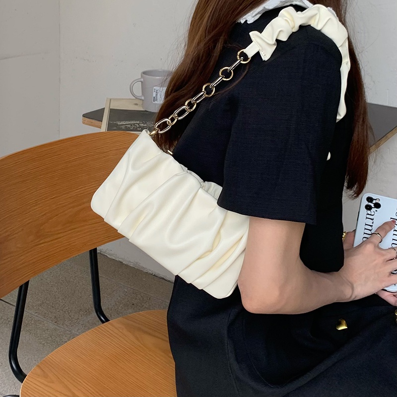 Túi xách IELGY đeo chéo vai dây xích bằng da mềm hình đám mây kiểu Hàn cho nữ