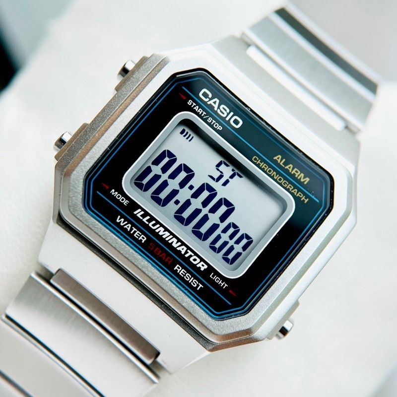 Đồng hồ Nam Casio B650WD-1, đồng hồ chính hãng, Silver mặt đen