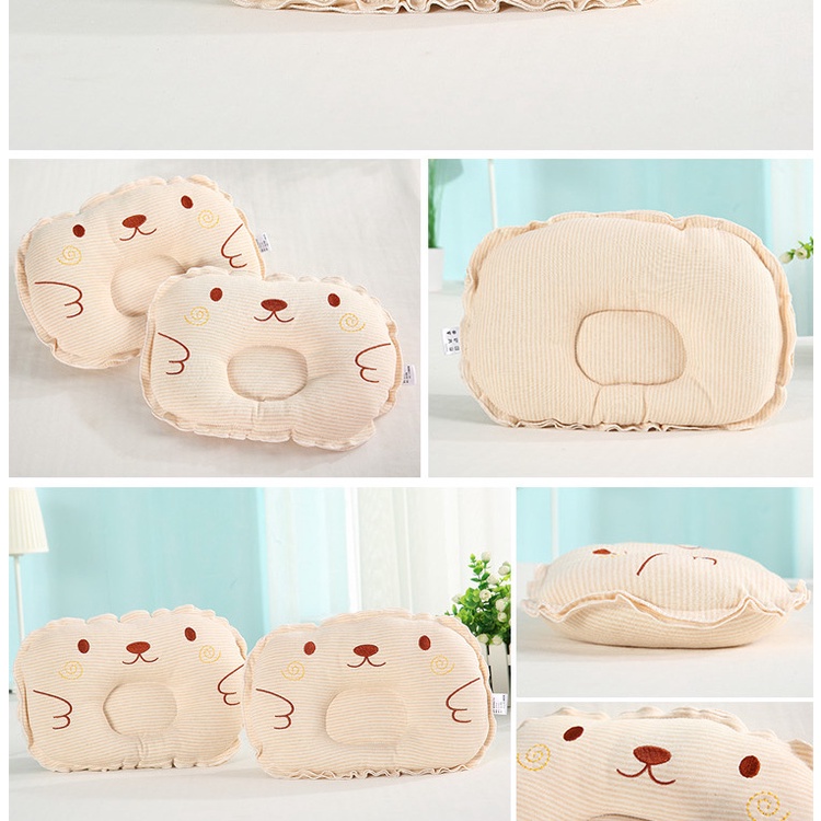 Gối Lõm Chống bẹt đầu Cho Bé Sơ Sinh, hình gấu cute bông cực mềm mại êm ái