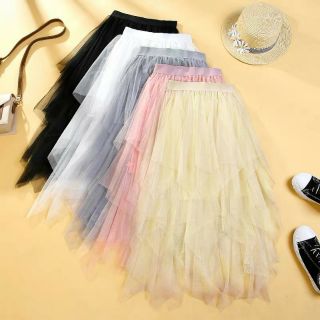 Chân váy lưới nhọn pastel