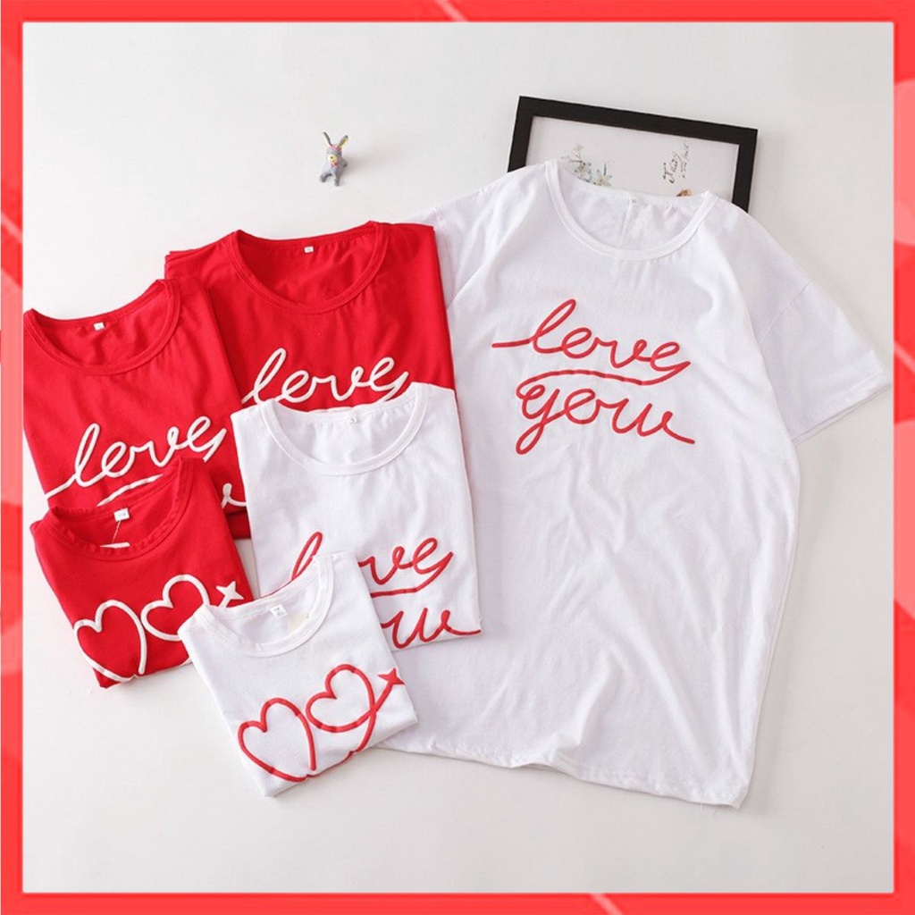 Áo gia đình - Đồng phục gia đình đẹp  (Có hình thật + Logo thương hiệu)  Chữ LoveYou họa tiết phi thuyền