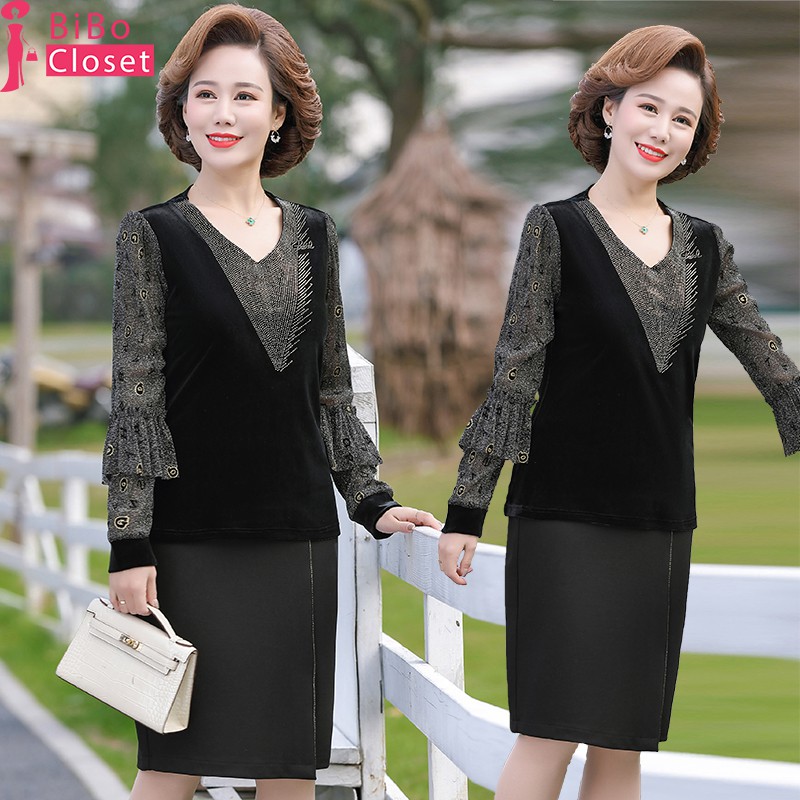 #D206 ÁO NHUNG CỔ V ĐÍNH ĐÁ TAY REN KIM TUYẾN, HÀNG QUẢNG CHÂU CAO CẤP CHO MẸ, CHO NGƯỜI TRUNG NIÊN MỚI NHẤT 2021