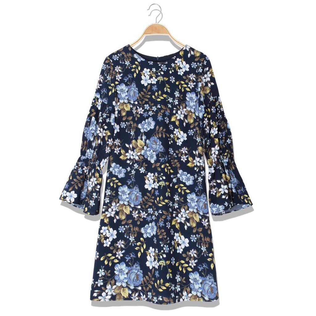 ĐẦM HOA XANH XUẤT XỊN D429