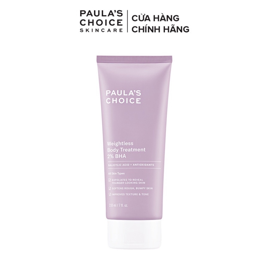 [CHÍNH HÃNG] Kem dưỡng thể ngừa viêm lỗ chân lông Paula’s Choice RESIST WEIGHTLESS BODY TREATMENT WITH 2% BHA 210ml