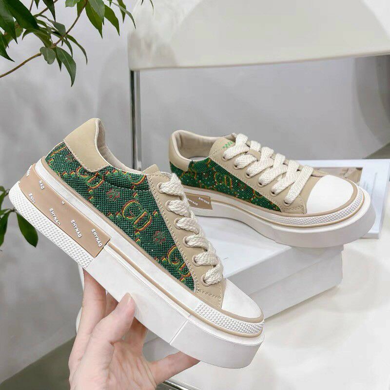 Giày G.C Phối Sneaker Be Xanh Kem Cao Cấp, GIÀY THỂ THAO XANH KEM NAM NỮ Unisex