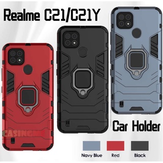 Ốp điện thoại vỏ cứng chống sốc có vòng nhẫn từ tính cho RealmeC21 RealmeC21Y Realme C 21 C21 Y C21Y