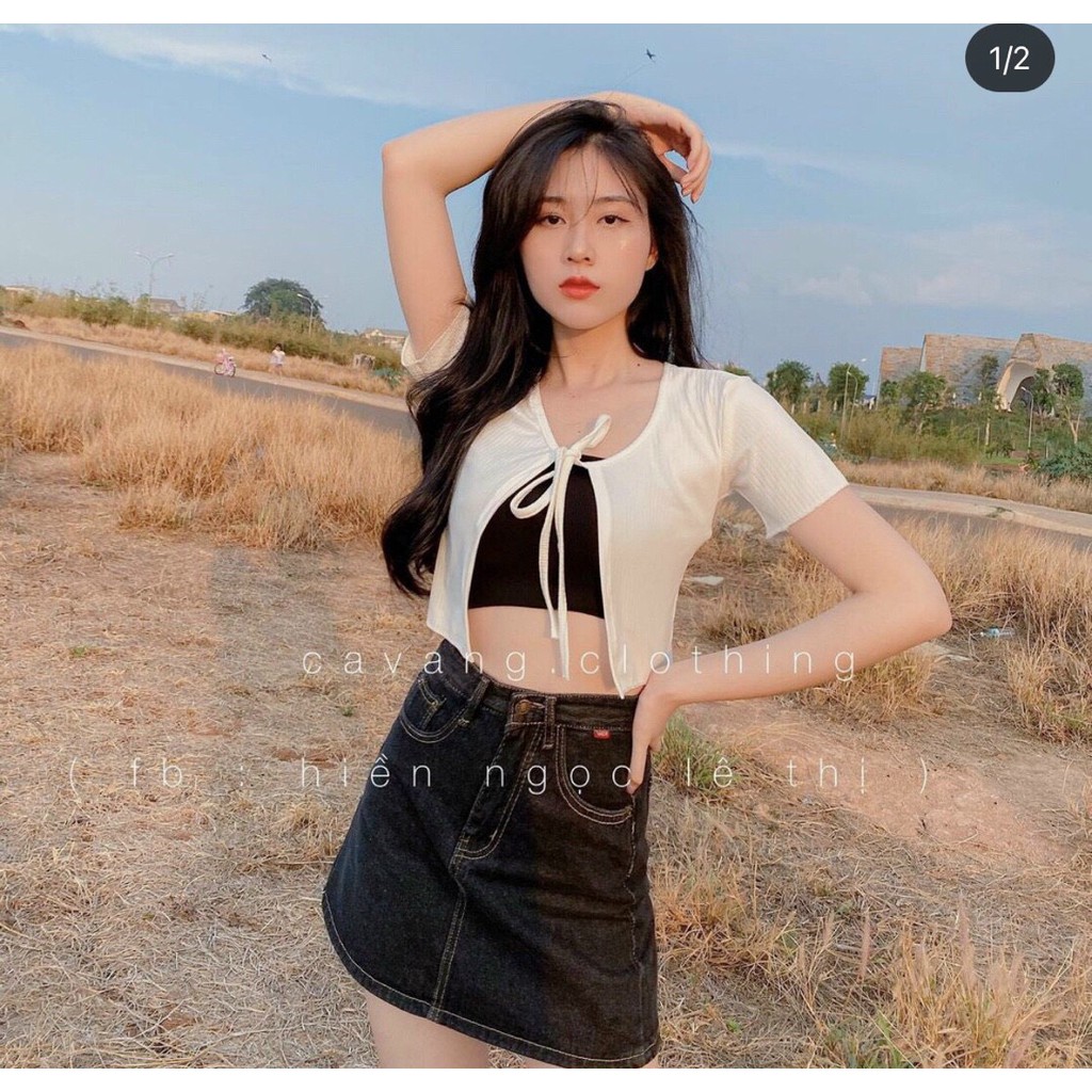 Áo Croptop ⭐ 𝑭𝑹𝑬𝑬 𝑺𝑯𝑰𝑷⭐ Áo Croptop Khoác Cột Day Tay Ngắn Phong Cách Cá Tính, Thời Trang Hàn Quốc CT41 | BigBuy360 - bigbuy360.vn
