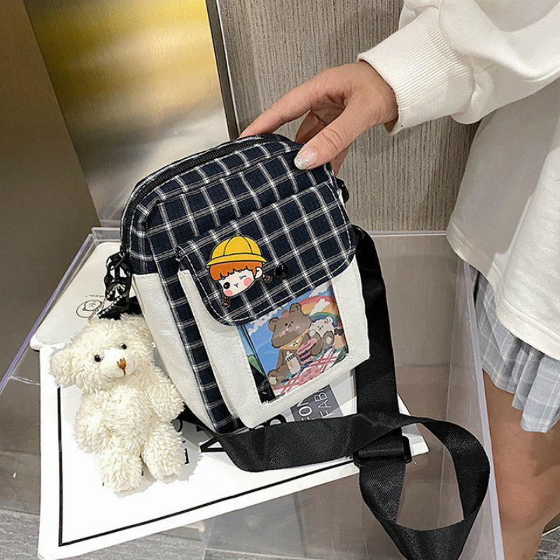 Túi đeo chéo họa tiết sọc caro xinh xắn thời trang 2021 cho nữ | BigBuy360 - bigbuy360.vn