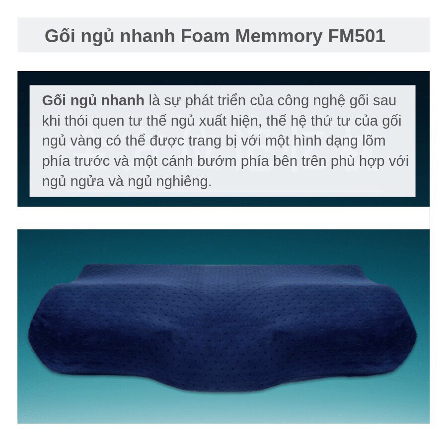 [CHÍNH HÃNG] Gối ngủ nhanh Foam Memory FM501 [Chất liệu cao su non cao cấp]