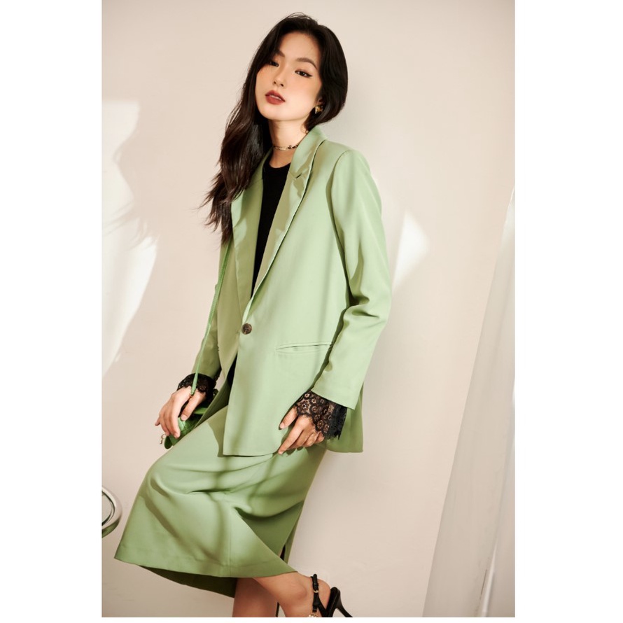 LIIN - Set Áo Vest Công Sở Phối Chân Váy Dáng Dài Elegant Blazer One Button Thanh Lịch A00529-CV00101