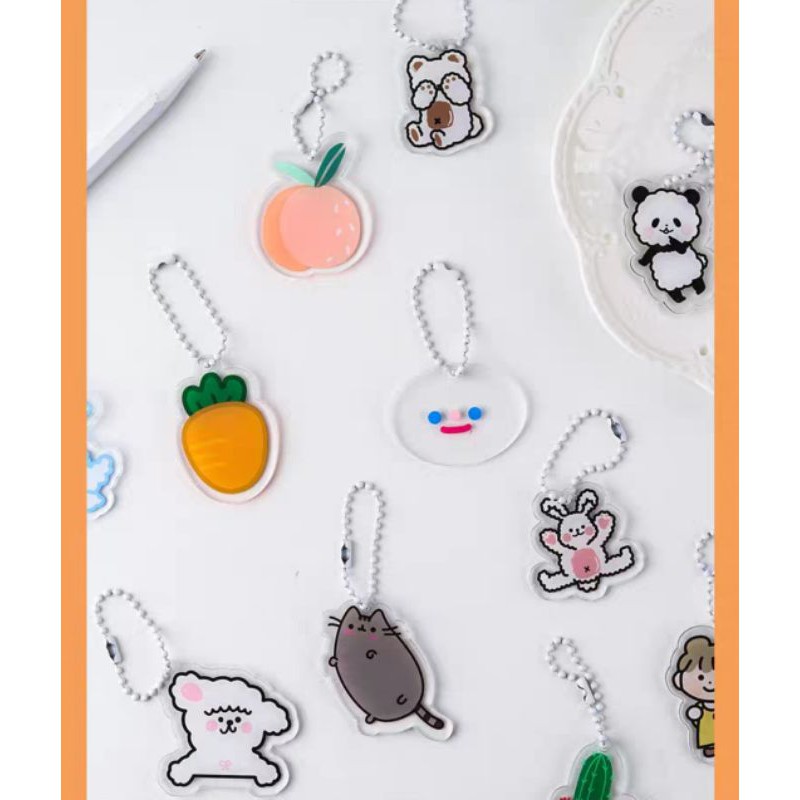 Móc khóa hoạt hình đáng yêu - hình động vật, cây hoa