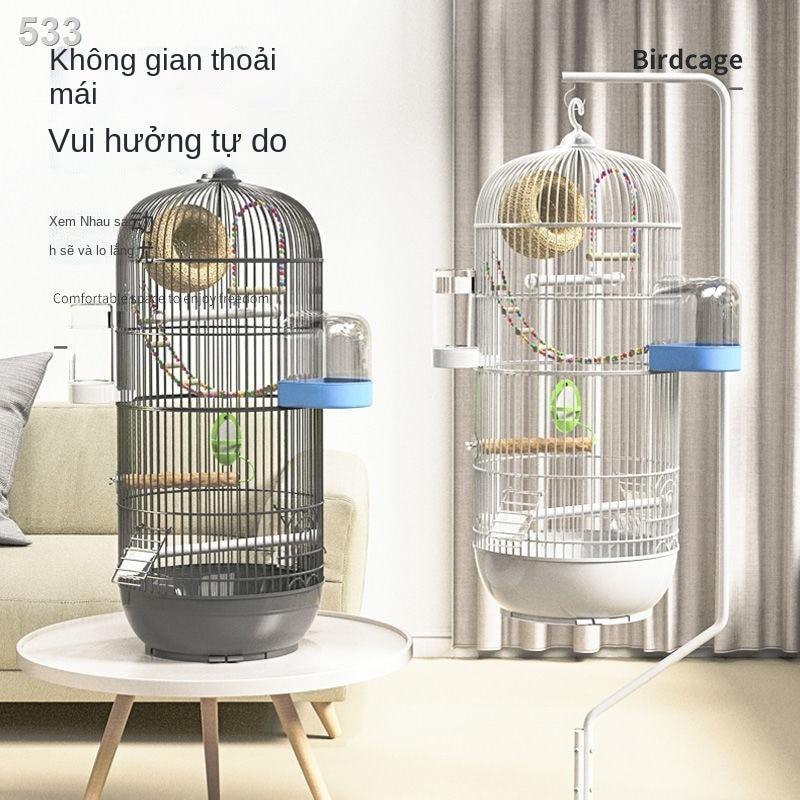 【hàng mới】Chongshangtian lồng chim lớn tròn gia đình đen phượng hoàng vẹt biệt thự sang trọng hổ đặc