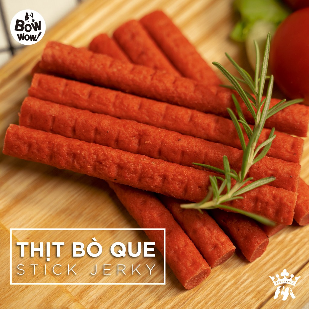 Bánh thưởng thịt que Stick Jerky BowWow cho chó mềm dẻo thơm sạch răng 90g - Bivido