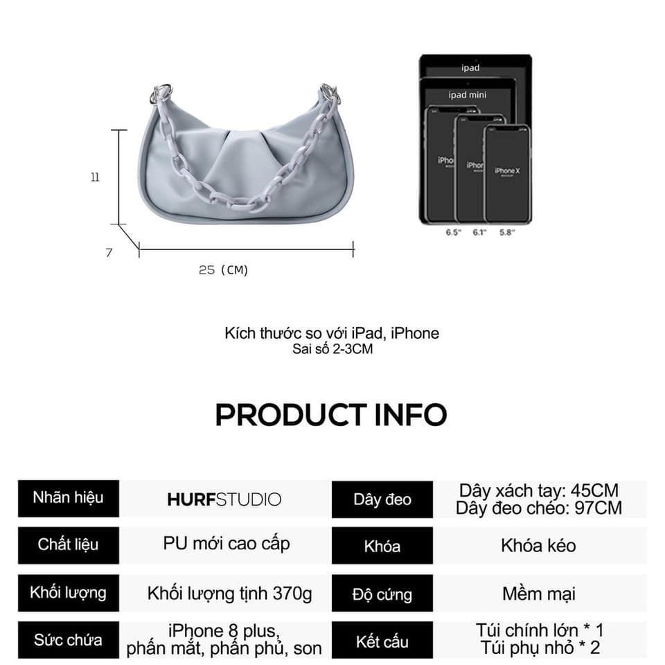 Túi xách nữ kẹp nách màu xanh