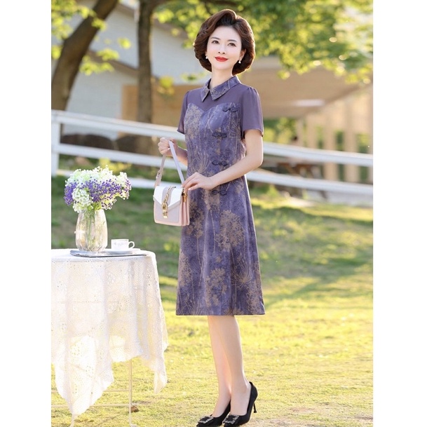 Đầm trung niên cao cấp, thiết kế cổ sơ mi, màu sắc sang trọng, trẻ trung NV0922