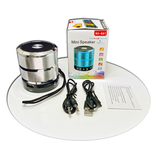 Loa Bluetooth Mini WS-887 nghe nhạc hay hỗ trợ khe cắm USB, thẻ nhớ