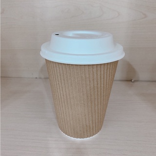 10 Ly giấy cà phê uống nóng 360ml kèm nắp (màu ngẫu nhiên)