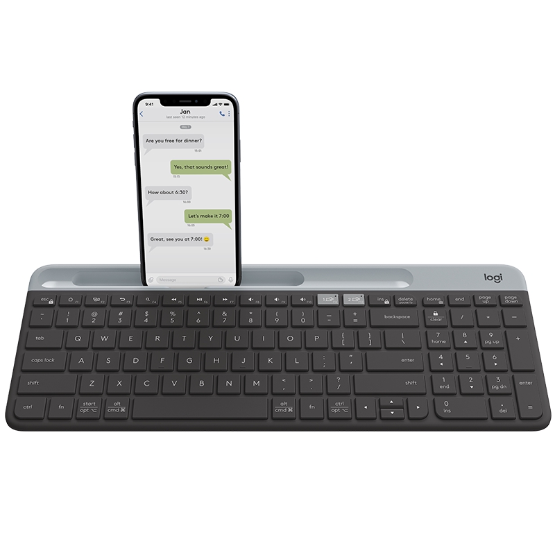 Thiết bị nhận tín hiệu / bàn phím không dây Bluetooth Logitech K580 siêu mỏng màu xanh lam / trắng