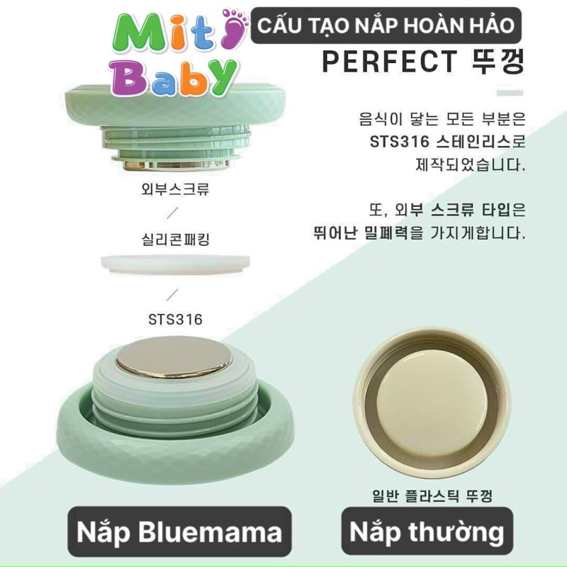 Bình ủ giữ nhiệt Bluemama cho bé