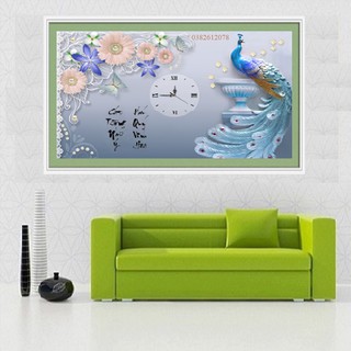 68*45CM TRANH ĐÍNH ĐÁ ĐỒNG HỒ PHÚ QUÝ CÁT TƯỜNG TRANH CHƯA ĐÍNH LV190