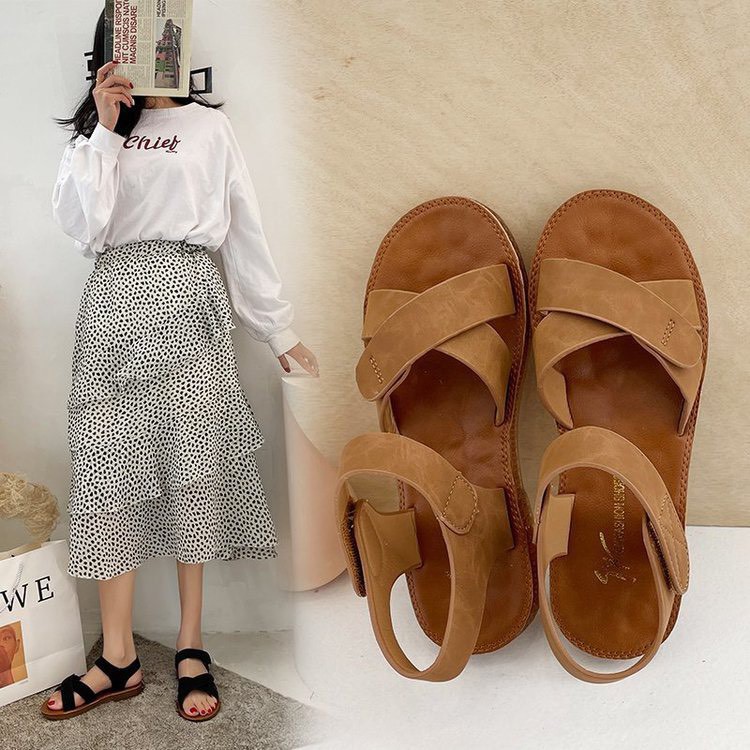 Sandal nữ đế siêu dẻo và êm chân quai X dán -