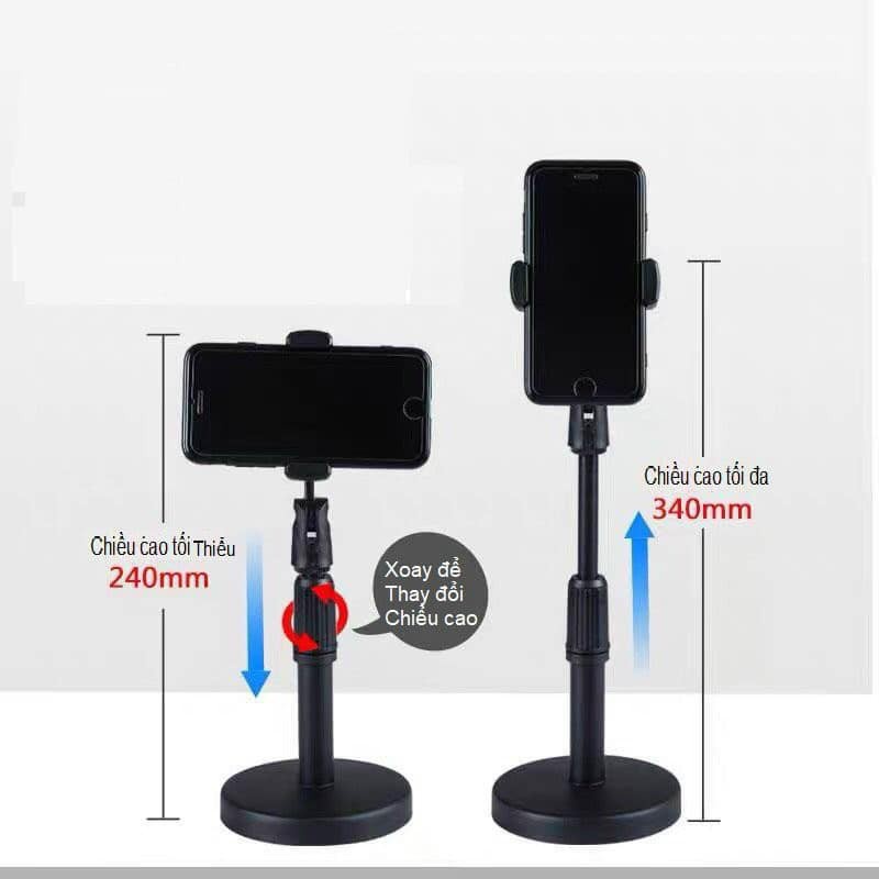 Giá Đỡ Điện Thoại, Kẹp Điện Thoại  Microphone Stands L08, Livestream Học Tập Xem Phim, Đế Tròn Để Bàn [BH 12 Tháng]