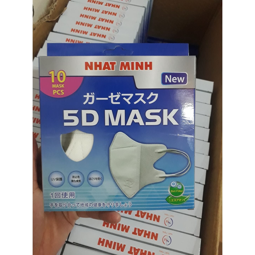 Hộp khẩu trang 5d mask NHẬT MINH 1 hộp 10 cái