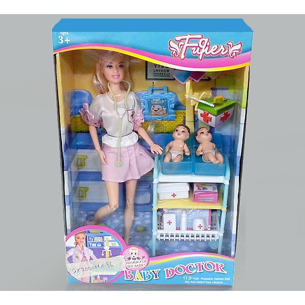 BỘ BÚP BÊ BÁC SĨ CHĂM SÓC EM BÉ