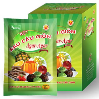 Bột rau câu giòn Agar Agar - Hộp 10 gói x 25gr