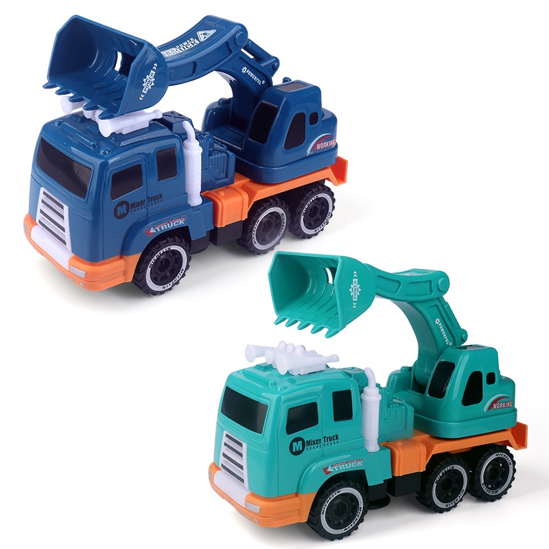 Xe cẩu phát nhạc và đèn LED giúp trẻ phát triển tư duy, máy xúc đồ chơi cho bé xoay 360 độ tự động tránh vật cản