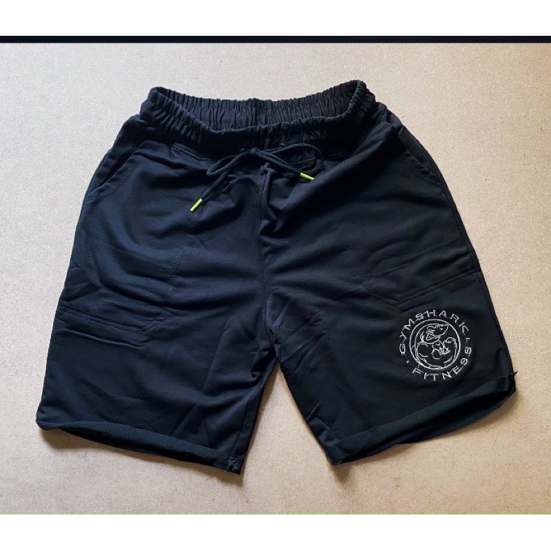 QUẦN ĐÙI GYM SHARK LOGO TRÒN THÊU SIÊU BỀN - QUẦN SHORT NGẮN GYM NAM THUN DA CÁ SIÊU CHẤT