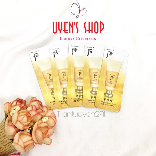 Sample kem chống nắng The Whoo Essential Sun Cream SPF50+ PA+++ 1ml